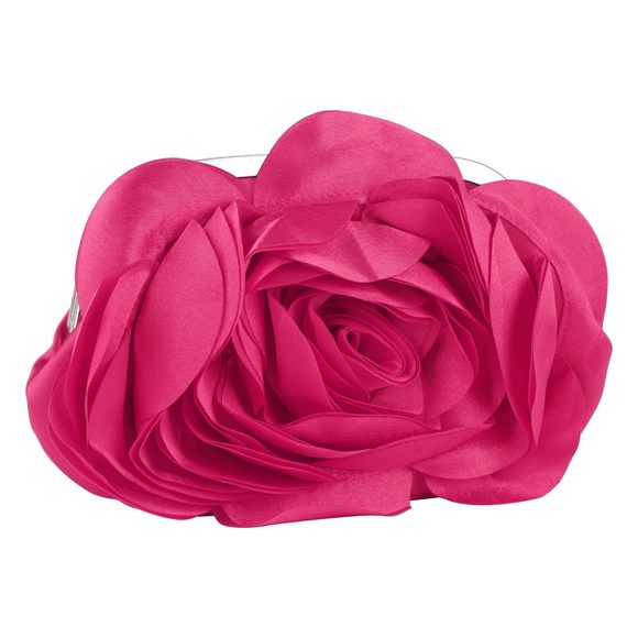 Floral Satin Clutch Purse Small Flower Evening Bag Sweet Wristlets Handbag :'D - Picture 1 of 7